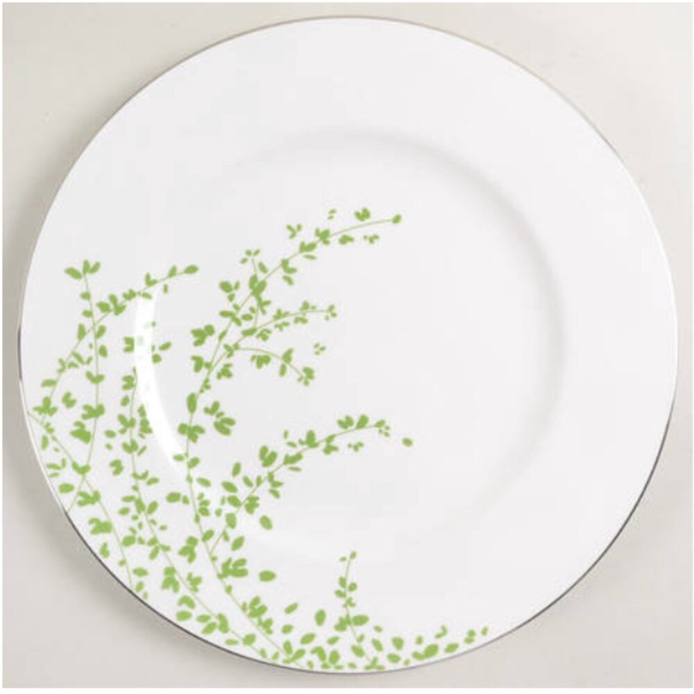 SET OF 2 Kate Spade by Lenox Gardner Street Green Saucer 5.75"